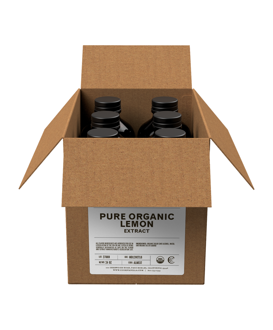 Flavoring | Organic Lemon Extract (Pure) | Packs and Cases